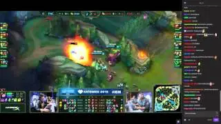 [Highlight w/ Twitch Chat] FNC Spirit and Klaj gank attempt on CLG Aphromoo and CLG Stixxay.