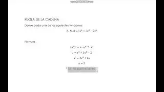 Derive cada una de las siguientes funciones: 7. f(x)=(x^4+3x^2-2)^5