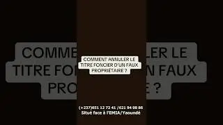 COMMENT ANNULER LE TITRE FONCIER D&rsquo;UN FAUX PROPRI&Eacute;TAIRE ? #land #education #immobilier #law #afrique