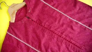 Latest Kurti Neck Design with Loops and Flat Collar
