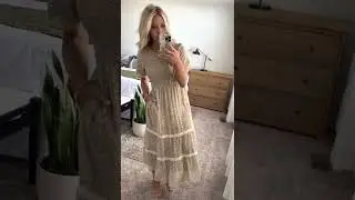 Smocked + Crochet Accent Ditsy Floral Dress