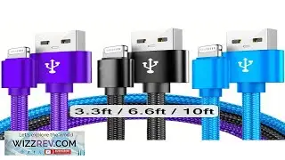 3PCS Nylon Braided Cables Charging Cable Combo Kit Featuring Nylon Braided Lightning