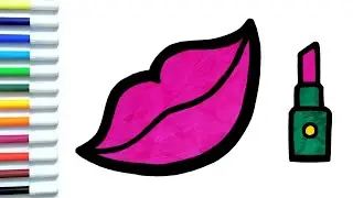 How to Draw Colorful Lips | Easy Drawing and Coloring for Kids and Toddlers