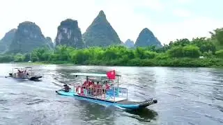Li River cruise with bamboo boat