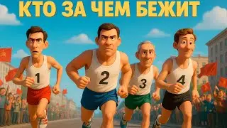 ПЕРВАЯ ВЕРСИЯ мультфильма по песне В.С.ВЫСОЦКОГО:КТО ЗА ЧЕМ БЕЖИТ(WHO IS RUNNING FOR WHAT)