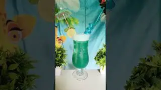 Blue Hawaiian Mocktail :- Pineapple Juice + Coconut Syrup + Blue Curacao Syrup #shorts #viral