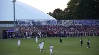After goal celebration &mdash; University of Portland men's soccer game