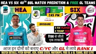 HEA vs SIX Dream11 Team, HEA vs SIX BBL Match No.40 Prediction, Brisbane vs Sydney Dream11 Team