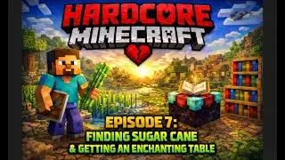 Minecraft Hardcore (Episode 7)Finding Sugar Cane & Getting An Enchanting Table