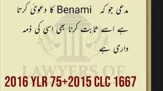 Suit for Benami Transaction of Property legal issues.