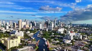 city of Miami 4k hd drone view