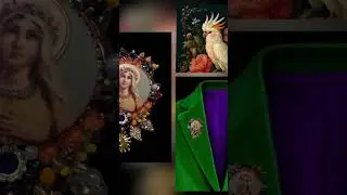 Une broche comme un petit ex-voto contemporain ✨Perles anciennes, strass, &eacute;clats de verre, symboles