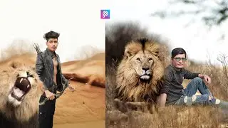 Lion Concept Artwork Photo Editing Tutorial in PicsArt | Manipulation Creative Photo Editing - KR