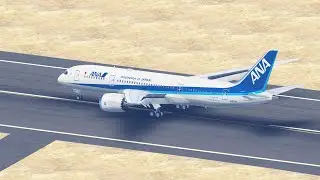 All Nippon Airways Boeing 787-8 landing HKG/VHHH RWY 25R (Infinite Flight)