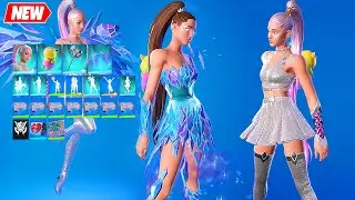 Ariana Grande Fortnite - full Set showcase: All Styles Outfit, Back Bling, Pickaxe, Glider and Wrap
