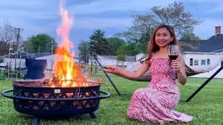 Cozy Outdoor FIRE PIT & Mesh Spark Screen + Fireplace Poker & Cover - SUNCREAT