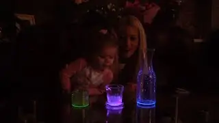 Noela and Mom making Fairy Glow Jars