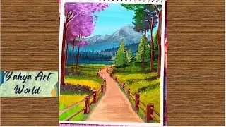Mountain Landscape Painting / Acrylic Painting for Beginners | Step by Step Guide