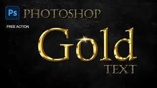 Single Click Photoshop Gold Text Effect - Free Action #215