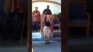 Amber Hicks praising god at refuge West park black history program