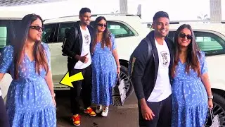 Suryakumar Yadav Arrives With Pregnant 🤰 Wife Devisha Shetty In Mercedes GLS 400d At Mumbai Airport!