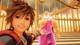 Kingdom Hearts 3 Zeus Thanks Sora for Saving Him