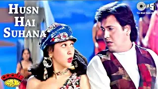 Husn Hai Suhana | Bollywood 90's Hits | Govinda & Karisma Kapoor | Abhijeet & Chandana Dixit