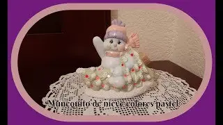 Pinta cerámica: Muñequito de nieve y su árbol de Navidad