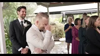 Groom In Tears Watching His Bride Walk Down The Aisle