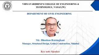 Codal Provisions for design of Tall Buildings with ref to IS 16700, Mr. Bhushan Raisinghani