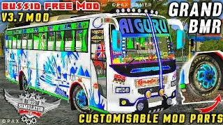 New Grand Bmr Mod For Bussid || customisable Mod Parts || New Bus Mod || Tourist Bus || #bussidmods