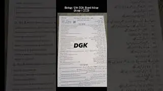 10th class Biology DGK Board group 1 paper 10th Biology paper 2025 10th Biology paper