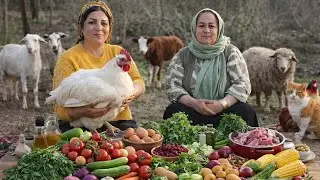 Cooking Stuffed Tandoori Bread in a Remote Mountain Village | Peaceful Outdoor Food