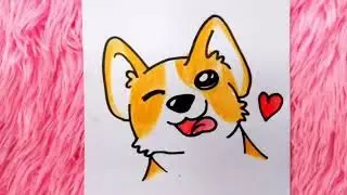 HOW TO DRAW A CUTE CORGI DOG DRAWING FOR KIDS