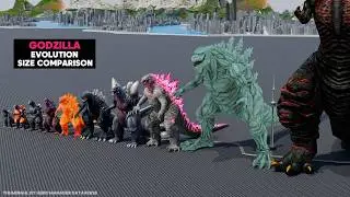 Godzilla Size Comparison | Evolution of Godzilla (1954-2026) | 3D Animation