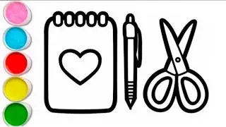 Easy Book,📚 Pen,🖋️ scissors✂️ Drawing🎨 for kids & toddlers | Learning easy drawing step by step 👍🏻|