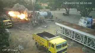 Asphalt plant explosion. accident in plant