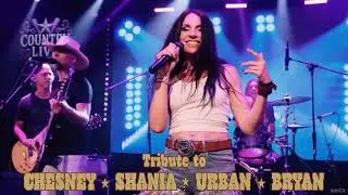 COUNTRYLIVE Tribute Show with Kenny Chesney, Shania Twain, Keith Urban & Luke Bryan tribute artists.
