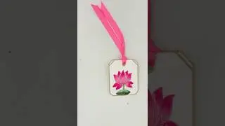 Make a lotus themed gift tag for Diwali gift hamper #lotusart #lotusflower