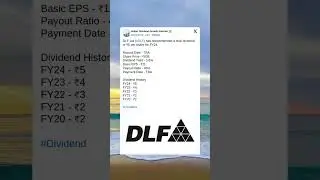 DLF Ltd has recommended a final dividend for FY 2024. #StockMarket #News #Dividend #Shorts
