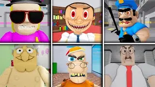 TEAM SCHOOL ESCAPE, POLICE GIRL, FREAKY GRANDPA, EVIL DAD, MR BRUNO - ROBLOX JUMPSCARES #roblox