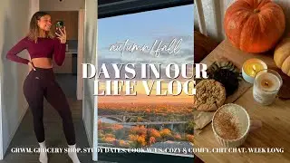 FALL VLOG: days in our life, grocery shopping, cook w/us, grwm, chit chat, study, etc.