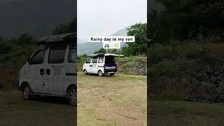 Rainy day in my van 🚐🌧️ #vanlifewithravi #vanlifeinindia #rainyday #himachalpradesh