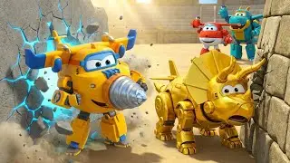 Super Wings FULL Episode  Donnie vs. Volcano Ultimate Dino-Shelter Smash! 🌋  Kids Cartoons