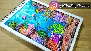 World Ocean Day Drawing/How to make easy World Oceans day poster drawing for competition beginners 🌊