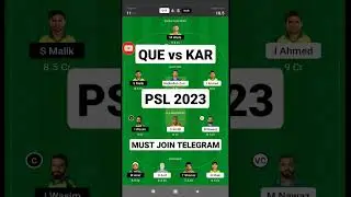 que vs kar dream11 prediction today || que vs kar dream11 team || psl dream11 #shorts #dream11