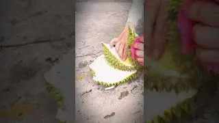Peeling Durian with Big Knife 🗡️🍈 | Satisfying Durian Cutting #Shorts