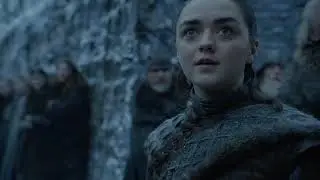 Drogon and Rhaegal fly past Winterfell - GoT S08 E01