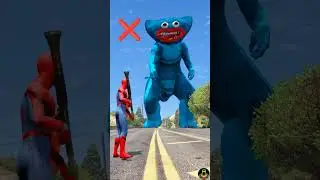 Giant Monster Huggy Wuggy Vs Spider-Man Super-Man Deadpool - ep 45 #gta5 #spiderman #viralshorts