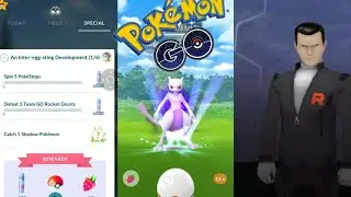 Shadow Mewtwo+ completing team go rocket special field research